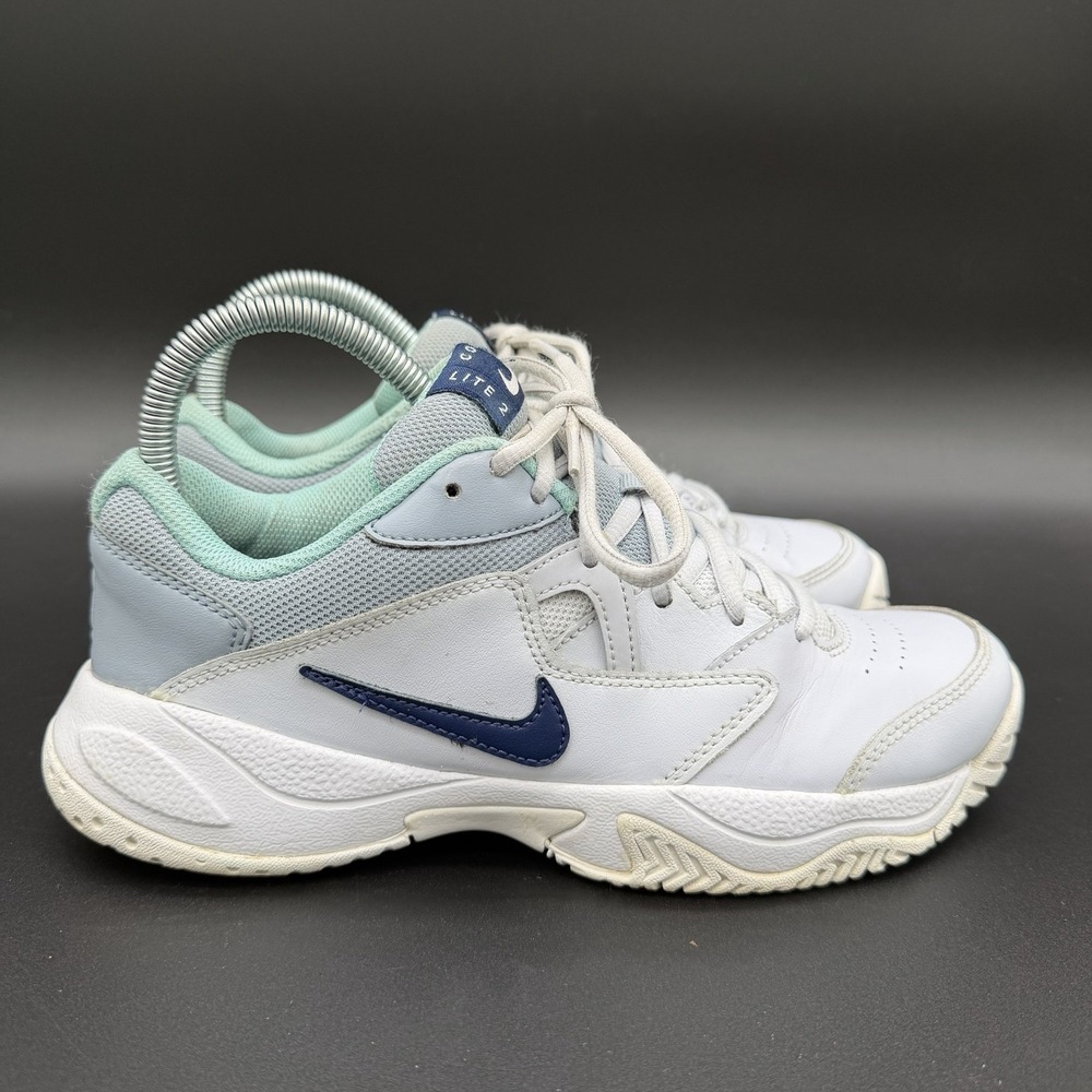 Nike Court Lite 2 Womens Size 7.5 Blue Gray Mint  Athletic Tennis Shoes Sneakers